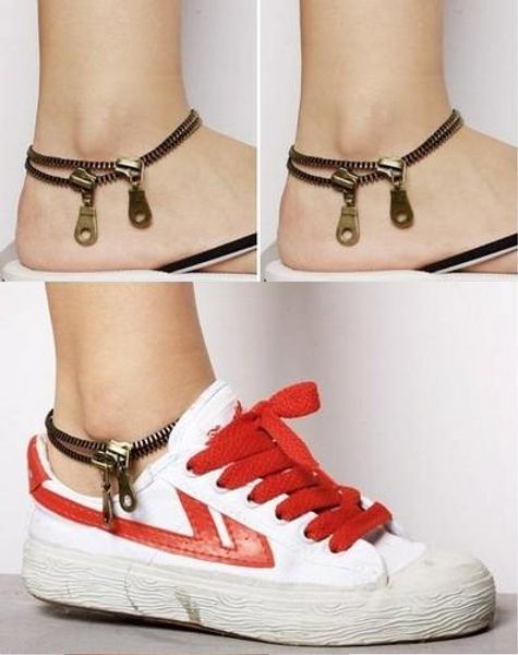 women ankle chain vintage punk metal jewelry unique zipper design anklet bracelet ladies accessories womens jewelry, Red;blue
women ankle chain vintage punk metal jewelry unique zipper design anklet bracelet ladies accessories womens jewelry, Red;blue
