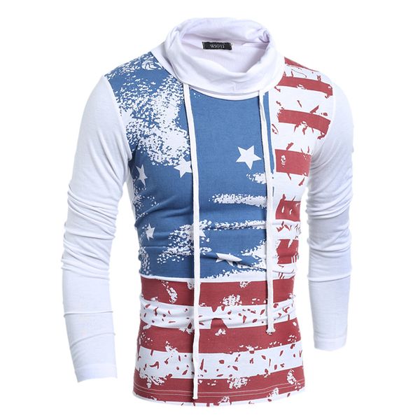 Men's Spring Casual T Shirt USA National Flag Print Pullovers High Neck Long Sleeve Sweatshirts with Drawstring T61 
Men's Spring Casual T Shirt USA National Flag Print Pullovers High Neck Long Sleeve Sweatshirts with Drawstring T61