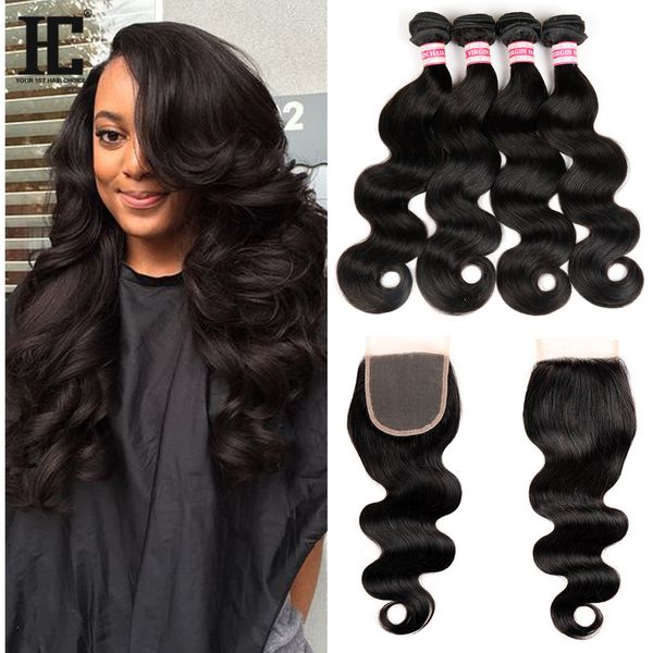 HC Hair Brazilian Body Wave With Closure Hair With Free Closure 4PCS Cheap Unprocessed Brazilian Hair With Lace Closure Body Wave
HC Hair Brazilian Body Wave With Closure Hair With Free Closure 4PCS Cheap Unprocessed Brazilian Hair With Lace Closure Body Wave