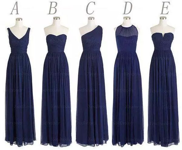 new 5 styles custom made long bridesmaid dresses a line back zipper floor length navy blue chiffon ruched prom evening party dress, White;pink
new 5 styles custom made long bridesmaid dresses a line back zipper floor length navy blue chiffon ruched prom evening party dress, White;pink