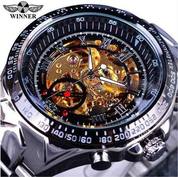 winner classic series golden movement inside silver stainless steel mens skeleton watch brand luxury fashion automatic watch, Slivery;brown
winner classic series golden movement inside silver stainless steel mens skeleton watch brand luxury fashion automatic watch, Slivery;brown