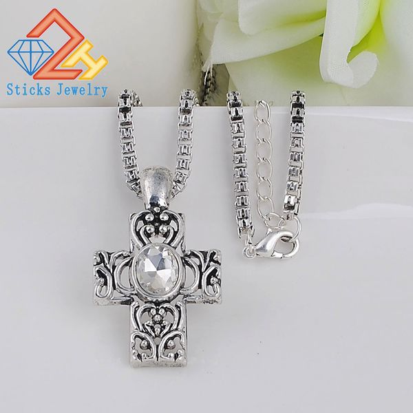 crystal cross trendy necklace pendant antique silver plated chain christian jewelry religious cross necklace for women and men
crystal cross trendy necklace pendant antique silver plated chain christian jewelry religious cross necklace for women and men