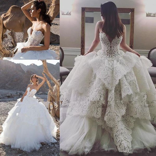 2018 strapless lace pealrs garden a-line wedding dresses puffy tiered skirts dubai arabic church plus dize corset princess wedding gowns, White
2018 strapless lace pealrs garden a-line wedding dresses puffy tiered skirts dubai arabic church plus dize corset princess wedding gowns, White