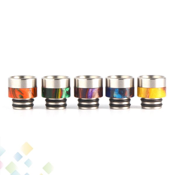 

Newest SS Epoxy Resin Drip Tip Epoxide Resin Vaporizer Mouthpiece 510 Drip Tips Colorful fit 510 Atomizers RDA DHL Free