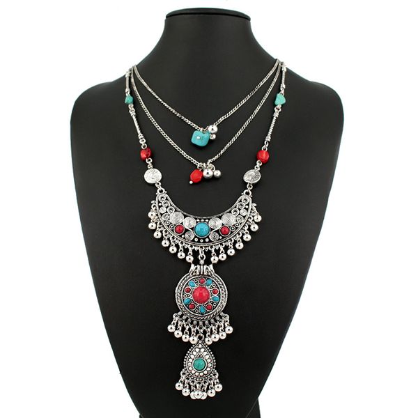 wholesale-2015 luxury new design vintage boho necklace long chain choker statement necklaces pendants fashion for women jewelry, Silver
wholesale-2015 luxury new design vintage boho necklace long chain choker statement necklaces pendants fashion for women jewelry, Silver