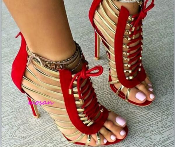 2017 fashion womens gladiator sandals peep toe high heels booties summer sandals caged boots party shoes stiletto heel cuts out dress shoes, Black
2017 fashion womens gladiator sandals peep toe high heels booties summer sandals caged boots party shoes stiletto heel cuts out dress shoes, Black