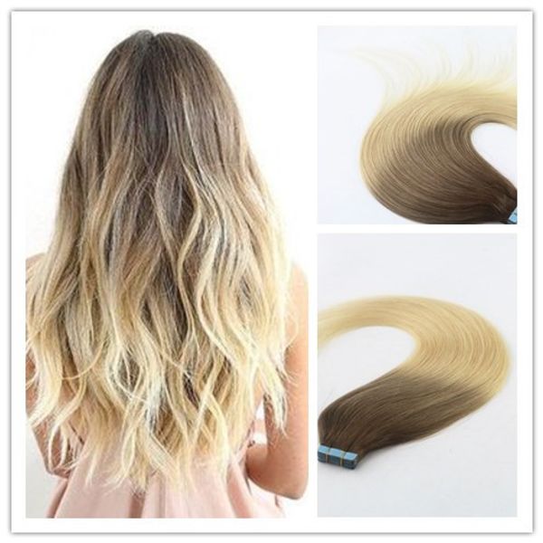 balayage color #8#613 grade virgin remy hair straight seamless human hair pu tape hair extension 100g per bundle, Black
balayage color #8#613 grade virgin remy hair straight seamless human hair pu tape hair extension 100g per bundle, Black