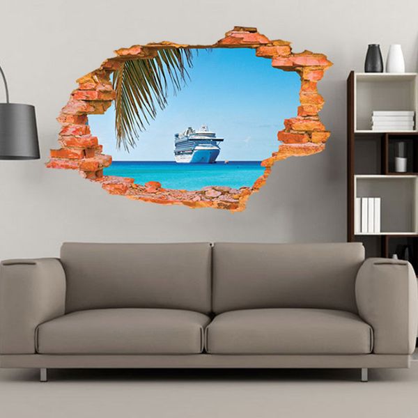 new 3d seascape wall decal removable steamship wall stickers wallpaper mural art home decor
new 3d seascape wall decal removable steamship wall stickers wallpaper mural art home decor