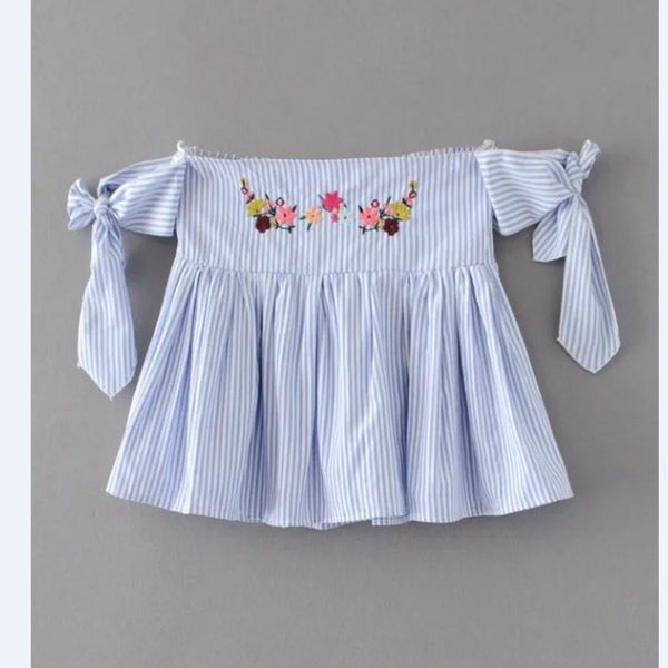 2017 new fashion women vintage floral embroidery strapless blouses shirts lady off shoulder striped feminine blusa sb1033, White
2017 new fashion women vintage floral embroidery strapless blouses shirts lady off shoulder striped feminine blusa sb1033, White