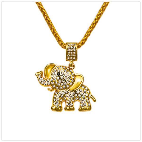 hip hop pendant crystal necklace bling bling fashion gold chain with18k gold plated elephant pendant, Silver
hip hop pendant crystal necklace bling bling fashion gold chain with18k gold plated elephant pendant, Silver
