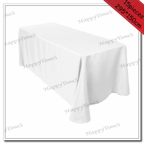 wholesale-15pcs/lot 295*150cm rectangular polyester wedding table cloth in white color banquet&party favor table cover
wholesale-15pcs/lot 295*150cm rectangular polyester wedding table cloth in white color banquet&party favor table cover