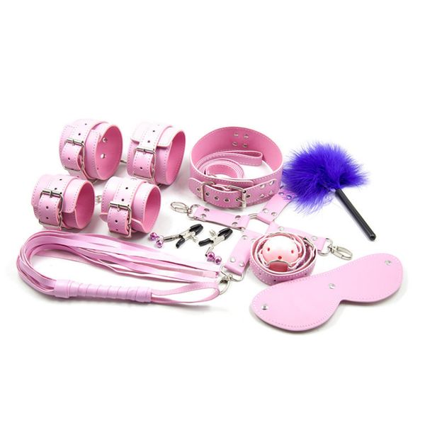 9pcs/set sm restraint couples games tools ankle j10-1-4 fetish set handcuffs kit bondage for bondage toys mdusm