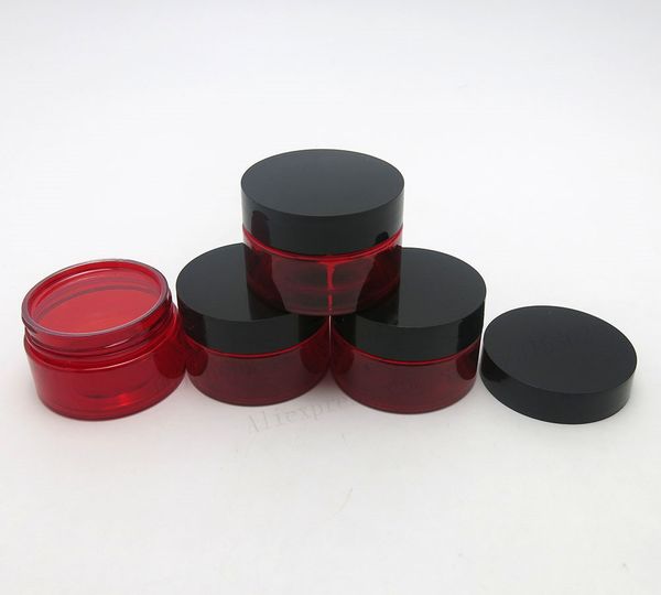 

50 х 30 г Пустая красная баночка для крема для ухода за кожей с пластиковыми крышкам