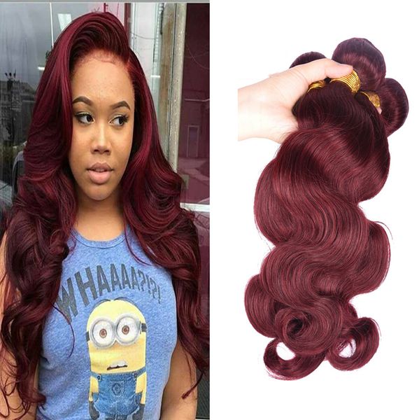 Brazilian Body Wave Human Virgin Hair Weaves Ombre Burgundy 99J Color Double Wefts 100g/bundle 3Bundles/lot 4Bundles/lot Hair Extensions
Brazilian Body Wave Human Virgin Hair Weaves Ombre Burgundy 99J Color Double Wefts 100g/bundle 3Bundles/lot 4Bundles/lot Hair Extensions