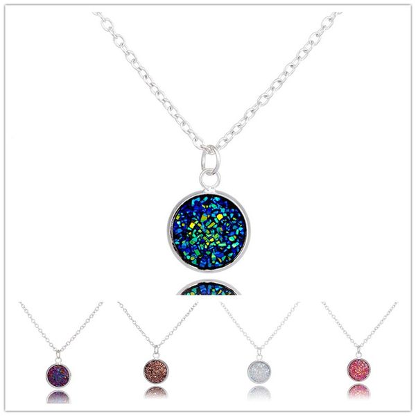 fashion drusy druzy necklace 12mm faux stone pendant necklaces gold plated rainbow sequins necklace for women lady jewelry, Silver
fashion drusy druzy necklace 12mm faux stone pendant necklaces gold plated rainbow sequins necklace for women lady jewelry, Silver