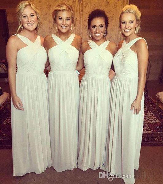 silver chiffon long bridesmaid dress halter neck ruched pleats maid of honor wedding guest dresses floor length custom made, White;pink
silver chiffon long bridesmaid dress halter neck ruched pleats maid of honor wedding guest dresses floor length custom made, White;pink