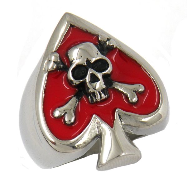 fanssteel stainless steel jewelry red enamel cross bone skull heart ace biker ring gift for sisters 10w61r, Silver
fanssteel stainless steel jewelry red enamel cross bone skull heart ace biker ring gift for sisters 10w61r, Silver