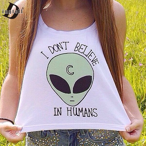 wholesale-dingtoll women fashion aliens printed white crop i don't belive in humans et wct13
wholesale-dingtoll women fashion aliens printed white crop i don't belive in humans et wct13