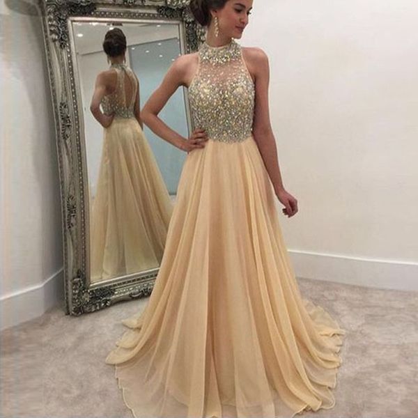 glamorous halter see through crystal woman robe de soiree manche rhinestone long prom dress champagne chiffon evening party dress, Black
glamorous halter see through crystal woman robe de soiree manche rhinestone long prom dress champagne chiffon evening party dress, Black