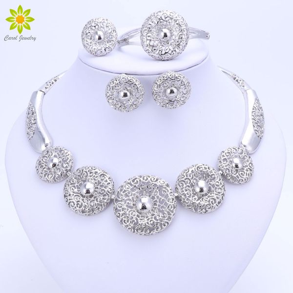 vintage women clear crystal hollow patterns silver plated african dubai bridal wedding costume necklace jewelry sets, Slivery;golden
vintage women clear crystal hollow patterns silver plated african dubai bridal wedding costume necklace jewelry sets, Slivery;golden