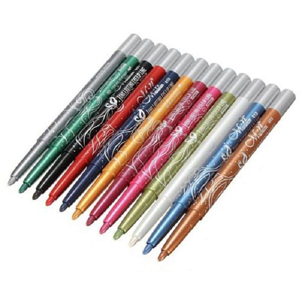 

Wholesale- Hot 12 Colour/set Eyeliner Pencil Makeup Set Lip Eye Liner Pencil Multifunction Cosmetic Kit Women Beauty Tools