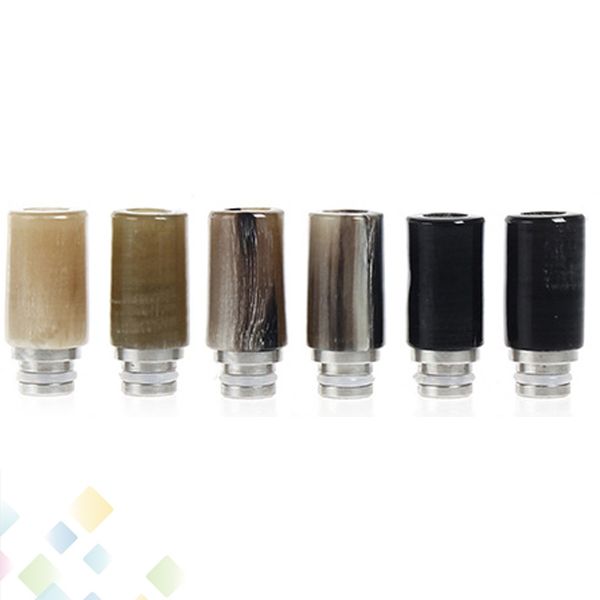 

Flat Design E-cigarette Wide Bore OX Horn Drip Tips with higher quality Stainless steel and Ox horn Material for RDA Atomizer DHL Free