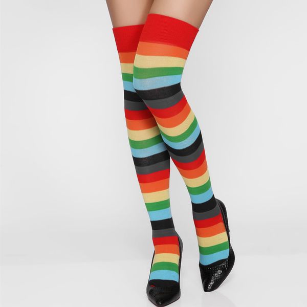 wholesale-lovely cotton over knee socks rainbow colorful high thigh ladies long women sock stripey stocking, Black;white
wholesale-lovely cotton over knee socks rainbow colorful high thigh ladies long women sock stripey stocking, Black;white