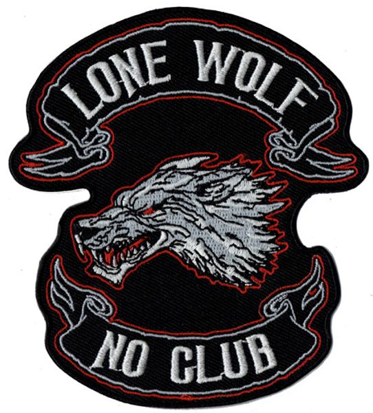 lone wolf no club embroidered iron on patch motorcycle biker vest rider patch applique badge 11cm*10cm ing, Black
lone wolf no club embroidered iron on patch motorcycle biker vest rider patch applique badge 11cm*10cm ing, Black