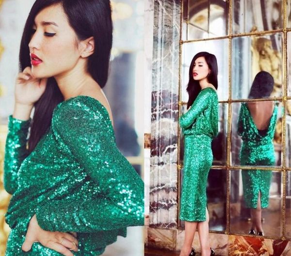 2017 sequins evening dresses low backless long sleeves dubai dress arabic tea length dark green prom gowns for special occasion, Black;red
2017 sequins evening dresses low backless long sleeves dubai dress arabic tea length dark green prom gowns for special occasion, Black;red