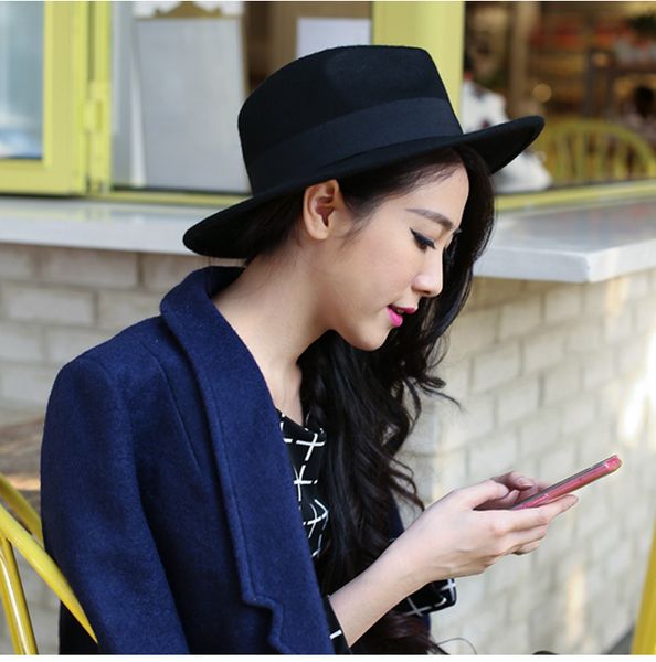 stylish felt hat with and cap wool trim hats wide fedora brim caps classic jazz ribbon trilby for men solid women qgcgg, White;black
stylish felt hat with and cap wool trim hats wide fedora brim caps classic jazz ribbon trilby for men solid women qgcgg, White;black