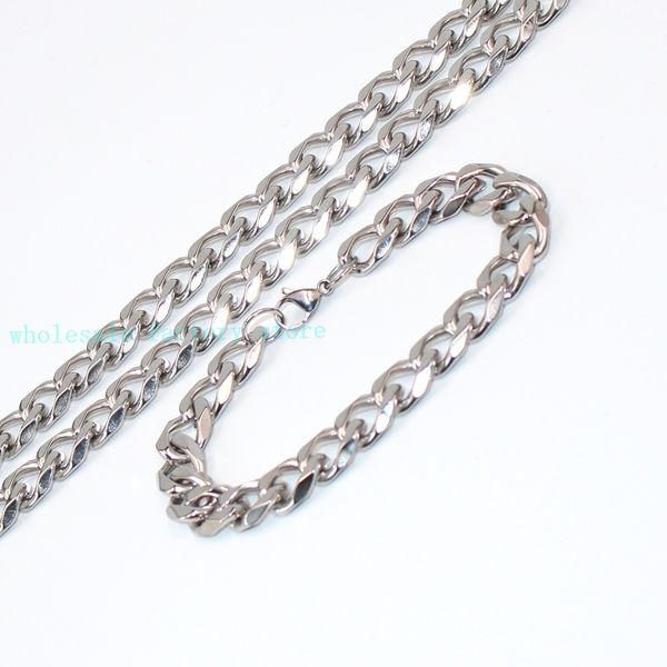 silver lobster clasp high polished stainless steel 15mm cuban curb link chain 24'' necklace + 8.66" bracelet set
silver lobster clasp high polished stainless steel 15mm cuban curb link chain 24'' necklace + 8.66" bracelet set