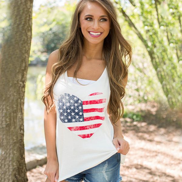 wholesale- new american flag love heart sleeveless t shirt big o-neck tank women casual camisole vest -3xl plus size mujer, White
wholesale- new american flag love heart sleeveless t shirt big o-neck tank women casual camisole vest -3xl plus size mujer, White