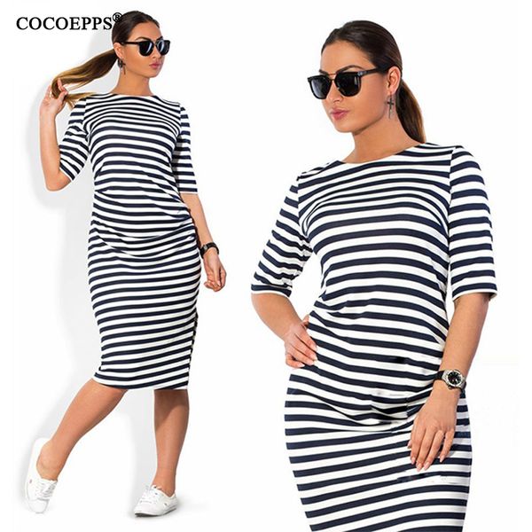 wholesale- fashionable striped autumn women dresses big sizes new 2016 plus size women clothing knee-length dress casual o-neck loose dress, White;black
wholesale- fashionable striped autumn women dresses big sizes new 2016 plus size women clothing knee-length dress casual o-neck loose dress, White;black