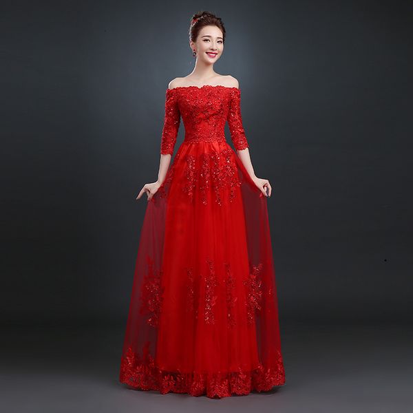 2017 new red evening dresses elegant boat neck bride gown with half sleeve ball prom party homecoming/graduation formal dress, Black;red
2017 new red evening dresses elegant boat neck bride gown with half sleeve ball prom party homecoming/graduation formal dress, Black;red
