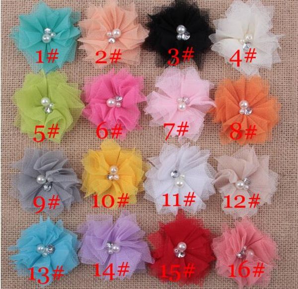 16 color mini tulle mesh chiffon flowers rhinestone pearl in center diy craft boutique hair accessories yh554, Slivery;white
16 color mini tulle mesh chiffon flowers rhinestone pearl in center diy craft boutique hair accessories yh554, Slivery;white