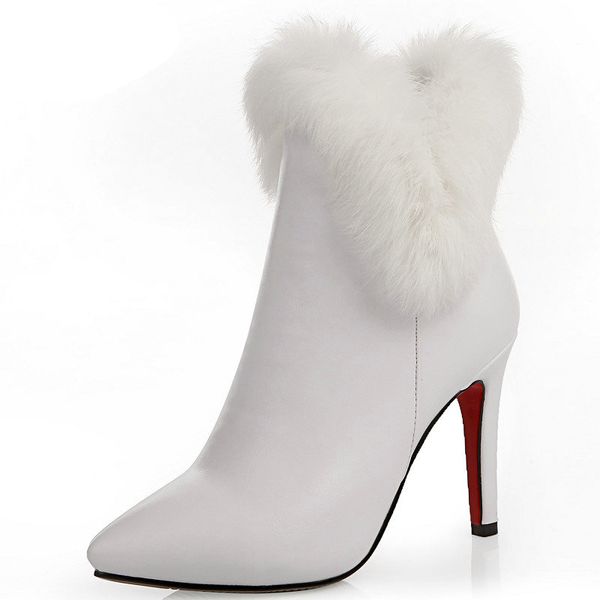 2017 pointed toe stiletto heels ankle boots brand designer high heels rabbit fur wedding boots autumn winter ladies shoe, Black
2017 pointed toe stiletto heels ankle boots brand designer high heels rabbit fur wedding boots autumn winter ladies shoe, Black