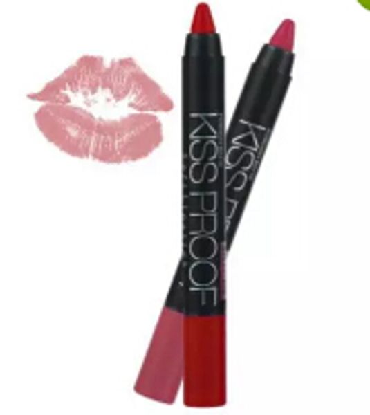 Wholesale- 19pcs/lot Menow Makeup Matte Kiss Proof Lipstick Long Lasting Effect Powdery Soft Waterproof Matte Lipstick Lip Pencil Crayon Fre
