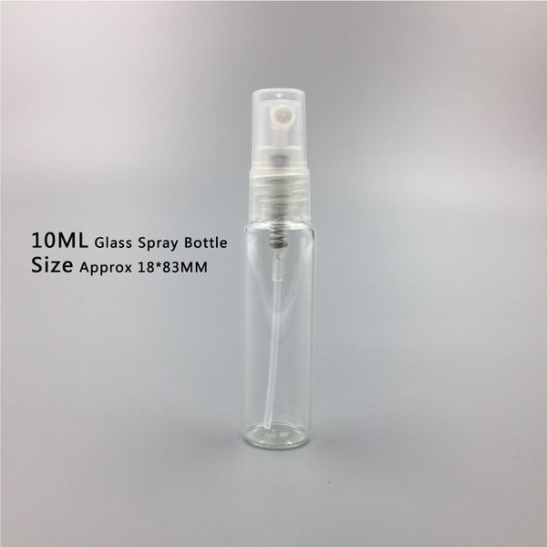 10ml Mini Refillable Clear Glass Perfume Sample Empty Bottle Cosmetic 10cc Pump Atomizer Vial Tube