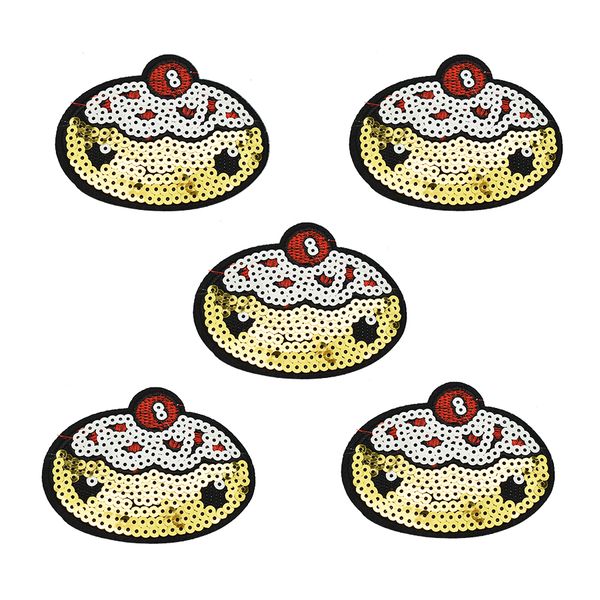 10 pcs sequined cake badges patches for clothing iron embroidered patch applique iron on patches sewing accessories for clothes, Black
10 pcs sequined cake badges patches for clothing iron embroidered patch applique iron on patches sewing accessories for clothes, Black