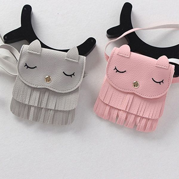 very cute children girls tassel small cat shoulder messenger bag mini coin purses pu leather handbags wallet, Black
very cute children girls tassel small cat shoulder messenger bag mini coin purses pu leather handbags wallet, Black
