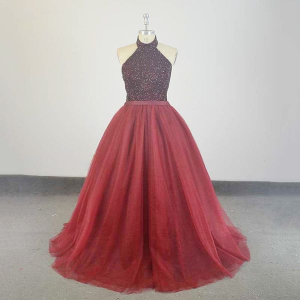 new real sample robe paillette crystal woman ball gown prom dresses rhinestone long halter backless burgundy prom dress evening gowns, Black
new real sample robe paillette crystal woman ball gown prom dresses rhinestone long halter backless burgundy prom dress evening gowns, Black