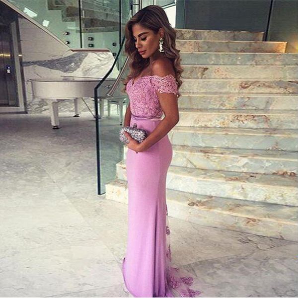 elegant long bridesmaid dress lilac mermaid lace off the shoulder evening dress floor length custom made prom dresses seller, White;pink
elegant long bridesmaid dress lilac mermaid lace off the shoulder evening dress floor length custom made prom dresses seller, White;pink