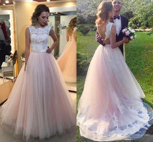 lace pink and white wedding dress a-line lace-up backless sweep train tulle vintage garden wedding bridal gowns
lace pink and white wedding dress a-line lace-up backless sweep train tulle vintage garden wedding bridal gowns