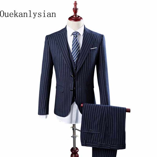 wholesale- ouekanlysian ( blazer + vest + pant ) striped dress suit men slim fit casual wedding social business blazer suit terno masculino, White;black
wholesale- ouekanlysian ( blazer + vest + pant ) striped dress suit men slim fit casual wedding social business blazer suit terno masculino, White;black