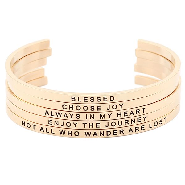 New arrival! Rose Gold Stainless Steel Engraved Positive Inspirational Quote Hand Stamped Cuff Mantra Bracelet Bangle for Women
New arrival! Rose Gold Stainless Steel Engraved Positive Inspirational Quote Hand Stamped Cuff Mantra Bracelet Bangle for Women