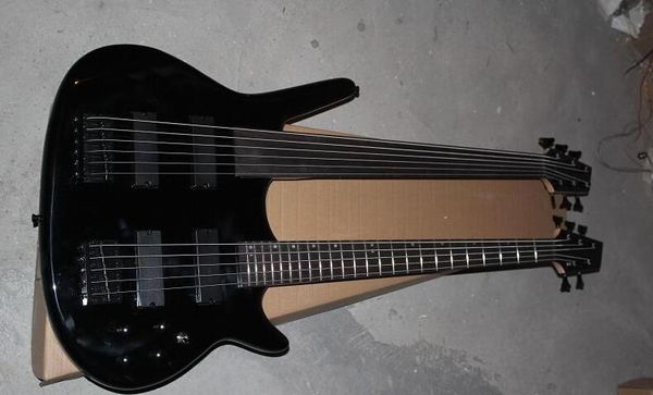 super rare custom double neck black electric bass guitar 5 strings bass & 6 string guitar maple neck black hardware
super rare custom double neck black electric bass guitar 5 strings bass & 6 string guitar maple neck black hardware