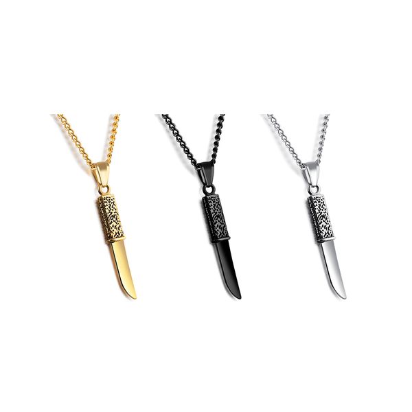 men stainless steel dagger pendant necklace punk gothic masquerade fashion jewelry spearhead pendants necklaces choker valentine's day, Silver
men stainless steel dagger pendant necklace punk gothic masquerade fashion jewelry spearhead pendants necklaces choker valentine's day, Silver