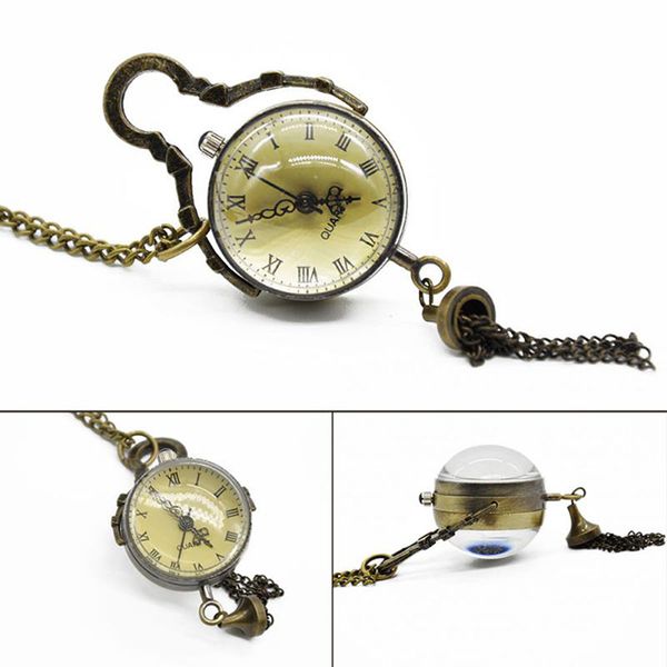 wholesale- antique vintage glass ball bull eye necklace pendant chain quartz pocket watch men women gift, Slivery;golden
wholesale- antique vintage glass ball bull eye necklace pendant chain quartz pocket watch men women gift, Slivery;golden