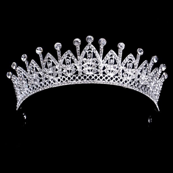 luxury bridal crystal wedding tiaras crown white red hair accessories for wedding party tiaras and crowns, Slivery;golden