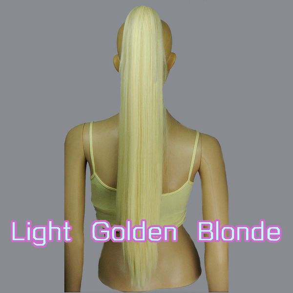light golden blonde 65cm heat resistant cosplay straight clip-on ponytails, Golden;white
light golden blonde 65cm heat resistant cosplay straight clip-on ponytails, Golden;white